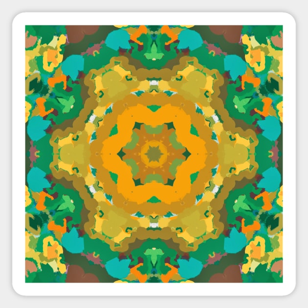 Vibrant teals, yellows and greens Sticker by lukefranklinart